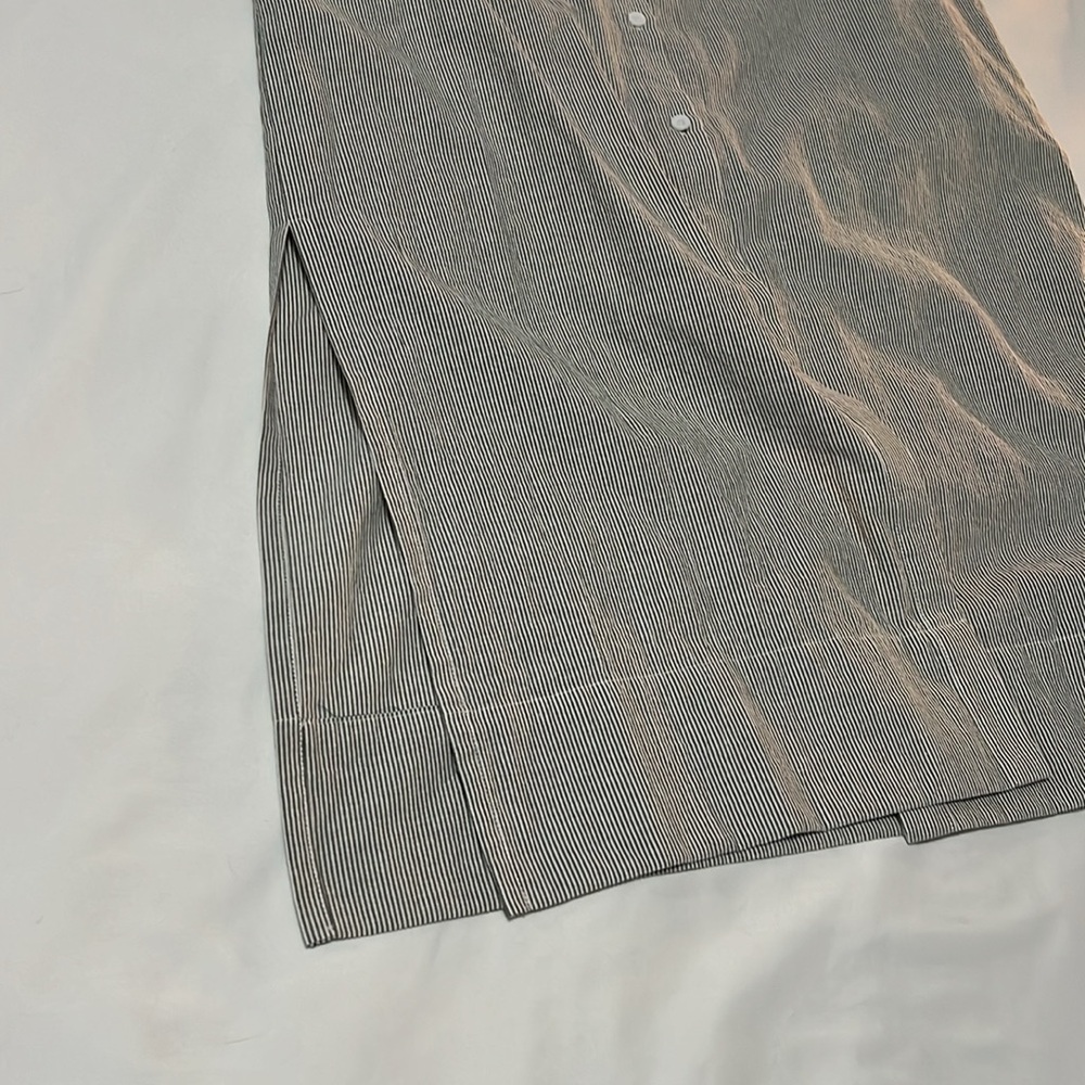 Mod Ref Striped Shirt Dress w/ Pockets & Side Slits - Picture 3 of 6